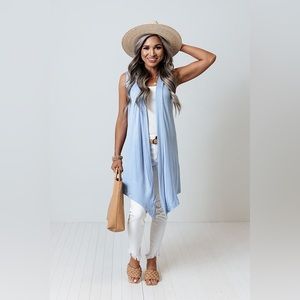 Chasing Fame Cardigan In Sky Blue